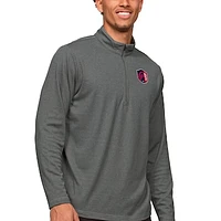 Men's Antigua Heather Charcoal St. Louis City SC Primary Team Logo Epic Quarter-Zip Pullover Top