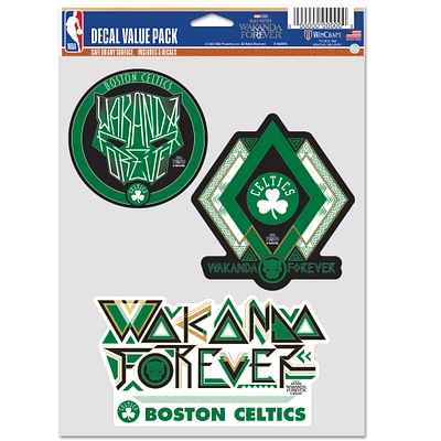 WinCraft Boston Celtics Three-Pack Black Panther 2 Fan Decal Set