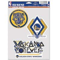 WinCraft Golden State Warriors Three-Pack Black Panther 2 Fan Decal Set