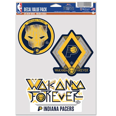 WinCraft Indiana Pacers Three-Pack Black Panther 2 Fan Decal Set