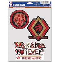WinCraft Toronto Raptors Three-Pack Black Panther 2 Fan Decal Set