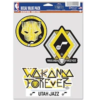 WinCraft Utah Jazz Three-Pack Black Panther 2 Fan Decal Set