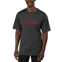 Men's Uscape Apparel Black Miami University RedHawks Garment Dyed T-Shirt