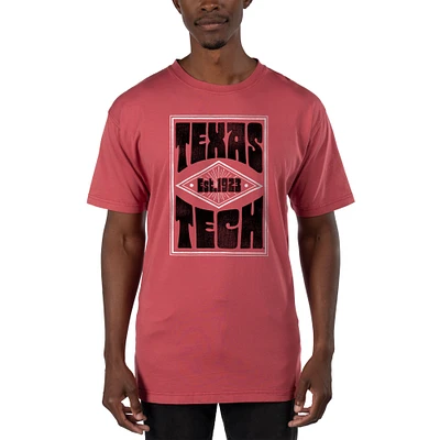 Men's Uscape Apparel Light Red Texas Tech Raiders Garment Dyed T-Shirt
