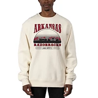 Men's Uscape Apparel Cream Arkansas Razorbacks Premium Heavyweight Pullover Sweatshirt