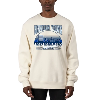 Men's Uscape Apparel Cream BYU Cougars Premium Heavyweight Pullover Sweatshirt