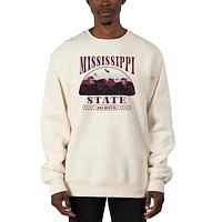 Men's Uscape Apparel Cream Mississippi State Bulldogs Premium Heavyweight Pullover Sweatshirt