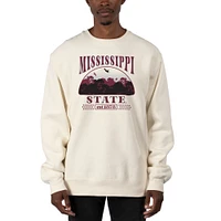 Men's Uscape Apparel Cream Mississippi State Bulldogs Premium Heavyweight Pullover Sweatshirt