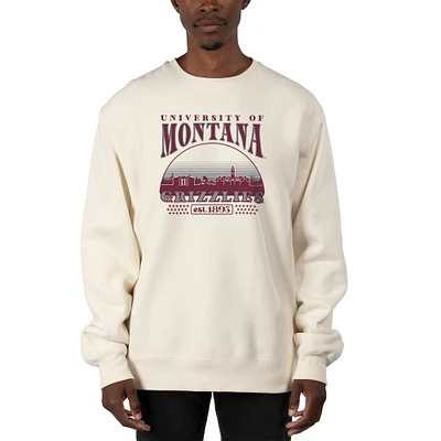 Men's Uscape Apparel Cream Montana Grizzlies Premium Heavyweight Pullover Sweatshirt