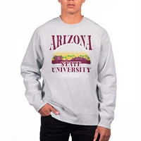 Men's Uscape Apparel Heather Gray Arizona State Sun Devils Premium Heavyweight Pullover Sweatshirt