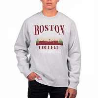 Men's Uscape Apparel Heather Gray Boston College Eagles Premium Heavyweight Pullover Sweatshirt