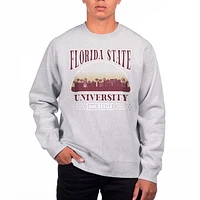 Men's Uscape Apparel Heather Gray Florida State Seminoles Premium Heavyweight Pullover Sweatshirt