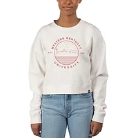 Women's Uscape Apparel White Western Kentucky Hilltoppers Fleece Crop Pullover Sweatshirt