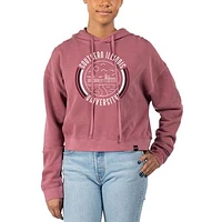 Women's Uscape Apparel Maroon Southern Illinois Salukis Pigment Dyed Fleece Crop Hoodie