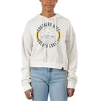 Women's Uscape Apparel White Southern Miss Golden Eagles Pigment Dyed Fleece Crop Hoodie