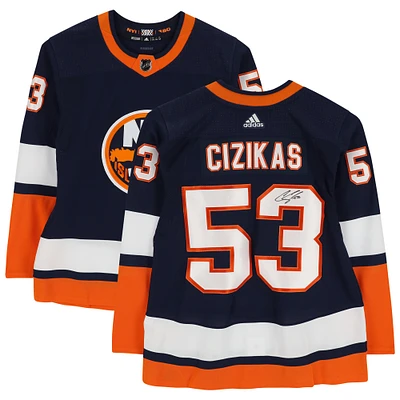 Casey Cizikas Navy New York Islanders Autographed adidas 2020 Reverse Retro Jersey