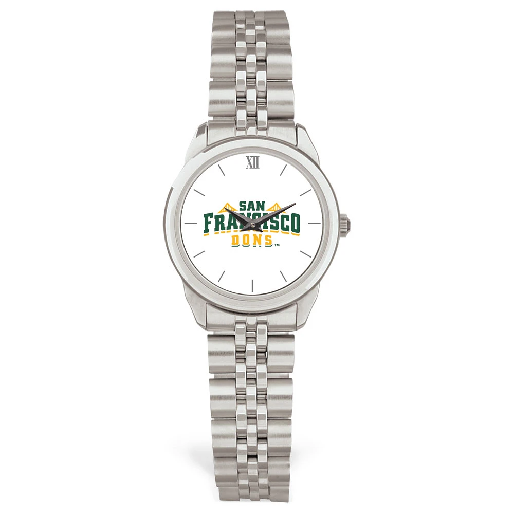 Women's Silver San Francisco Dons Logo Medallion Rolled Link Bracelet Wristwatch