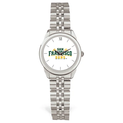 Women's Silver San Francisco Dons Logo Medallion Rolled Link Bracelet Wristwatch