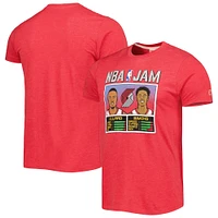 Men's Homage Damian Lillard & Anfernee Simons Red Portland Trail Blazers NBA Jam Tri-Blend T-Shirt