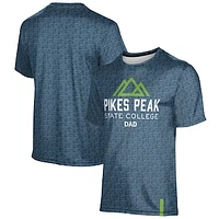 Men's ProSphere Heather Navy Pikes Peak State College Dad Logo T-Shirt
