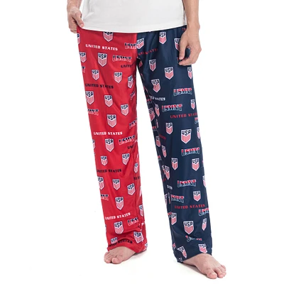 Men's Concepts Sport Navy/Red USMNT Breakthrough Split Design Knit Sleep Pants