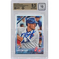 Kris Bryant Chicago Cubs Autographed 2015 Topps MLB Batting #616 Beckett Fanatics Witnessed Authenticated 9.5/10 Rookie Card