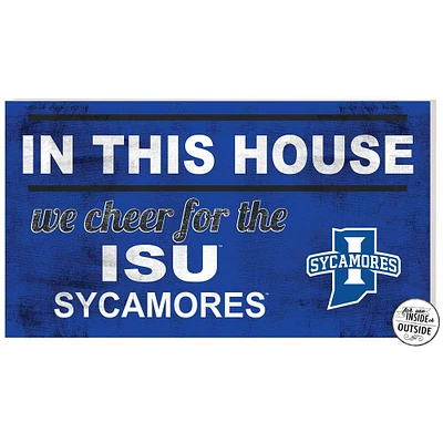 Indiana State Sycamores 11" x 20" Indoor/Outdoor In This House Sign