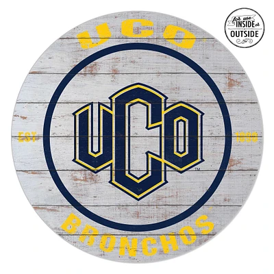 Central Oklahoma Bronchos 20'' x 20'' Indoor/Outdoor Weathered Circle Sign