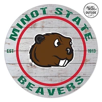 Minot State Beavers 20'' x 20'' Indoor/Outdoor Weathered Circle Sign