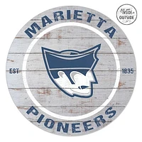 Marietta College Pioneers 20'' x 20'' Indoor/Outdoor Weathered Circle Sign