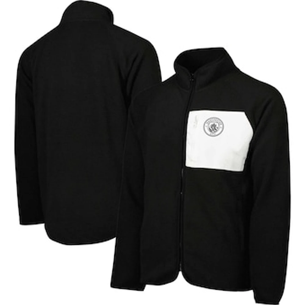 Men's Black Manchester City Pile Raglan Full-Zip Jacket