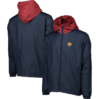 Men's Navy Barcelona Full-Zip Hoodie Windbreaker Jacket