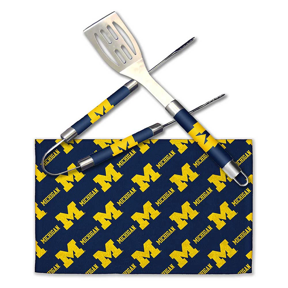 The Northwest Group Michigan Wolverines BBQ Grill Utensil Set
