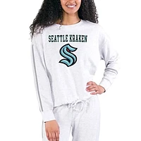 Women's Concepts Sport Cream/Gray Seattle Kraken Pendant French Terry Long Sleeve Top
