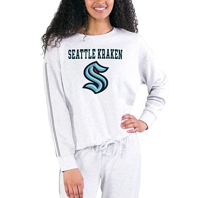 Women's Concepts Sport Cream/Gray Seattle Kraken Pendant French Terry Long Sleeve Top
