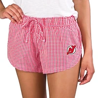 Women's Concepts Sport Red/White New Jersey Devils Tradition Woven Shorts