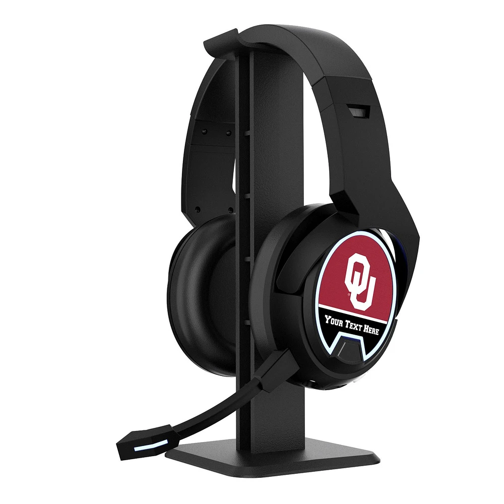 Oklahoma Sooners Personalized Bluetooth Gaming Headphones & Stand