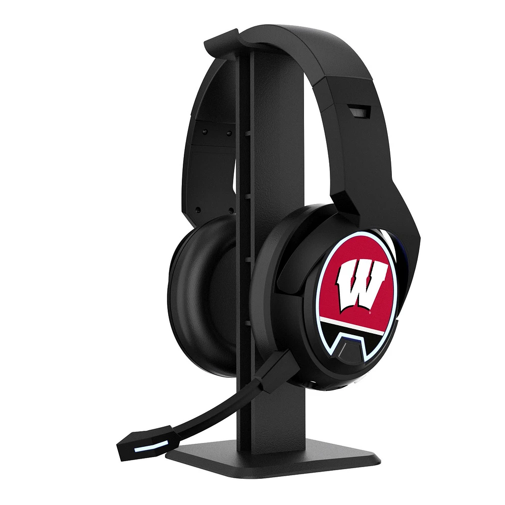 Wisconsin Badgers Logo Wireless Bluetooth Gaming Headphones & Stand
