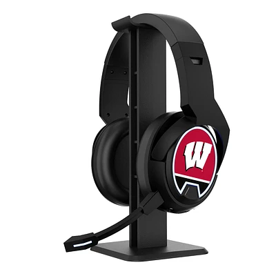 Wisconsin Badgers Logo Wireless Bluetooth Gaming Headphones & Stand