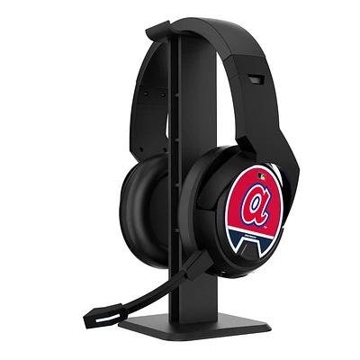 Atlanta Braves Vintage Logo Wireless Bluetooth Gaming Headphones & Stand