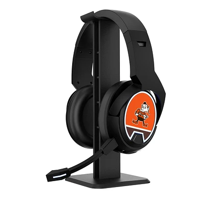 Cleveland Browns Mascot Logo Wireless Bluetooth Gaming Headphones & Stand