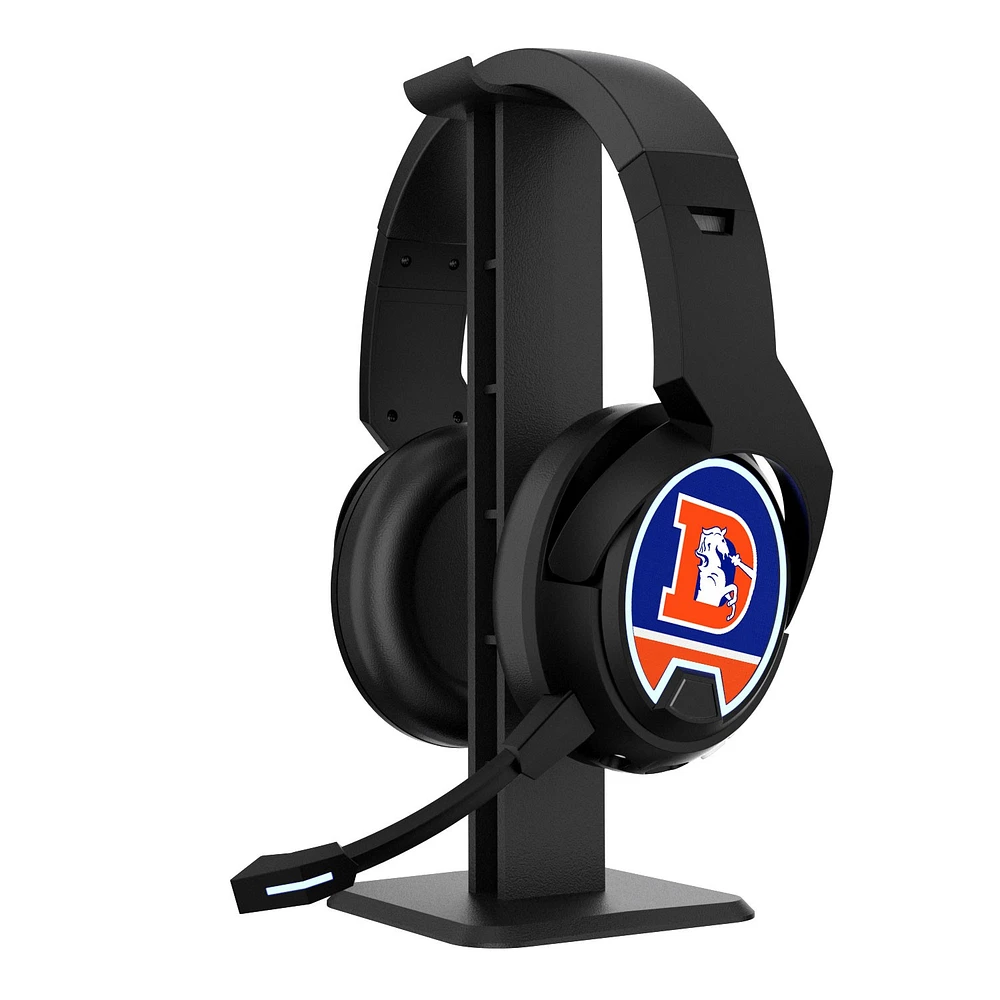 Denver Broncos Throwback Logo Wireless Bluetooth Gaming Headphones & Stand