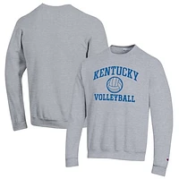 Men's Champion Heather Gray Kentucky Wildcats Volleyball Icon Powerblend Pullover Sweatshirt