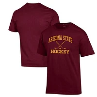 Men's Champion Maroon Arizona State Sun Devils Hockey Icon Powerblend T-Shirt
