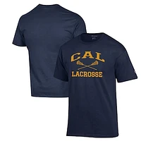 Men's Champion Navy Cal Bears Lacrosse Icon Powerblend T-Shirt
