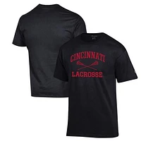 Men's Champion Black Cincinnati Bearcats Lacrosse Icon Powerblend T-Shirt