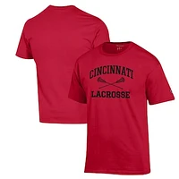 Men's Champion Red Cincinnati Bearcats Lacrosse Icon Powerblend T-Shirt