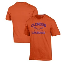 Men's Champion Orange Clemson Tigers Lacrosse Icon Powerblend T-Shirt