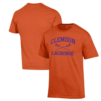 Men's Champion Orange Clemson Tigers Lacrosse Icon Powerblend T-Shirt