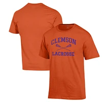 Men's Champion Orange Clemson Tigers Lacrosse Icon Powerblend T-Shirt